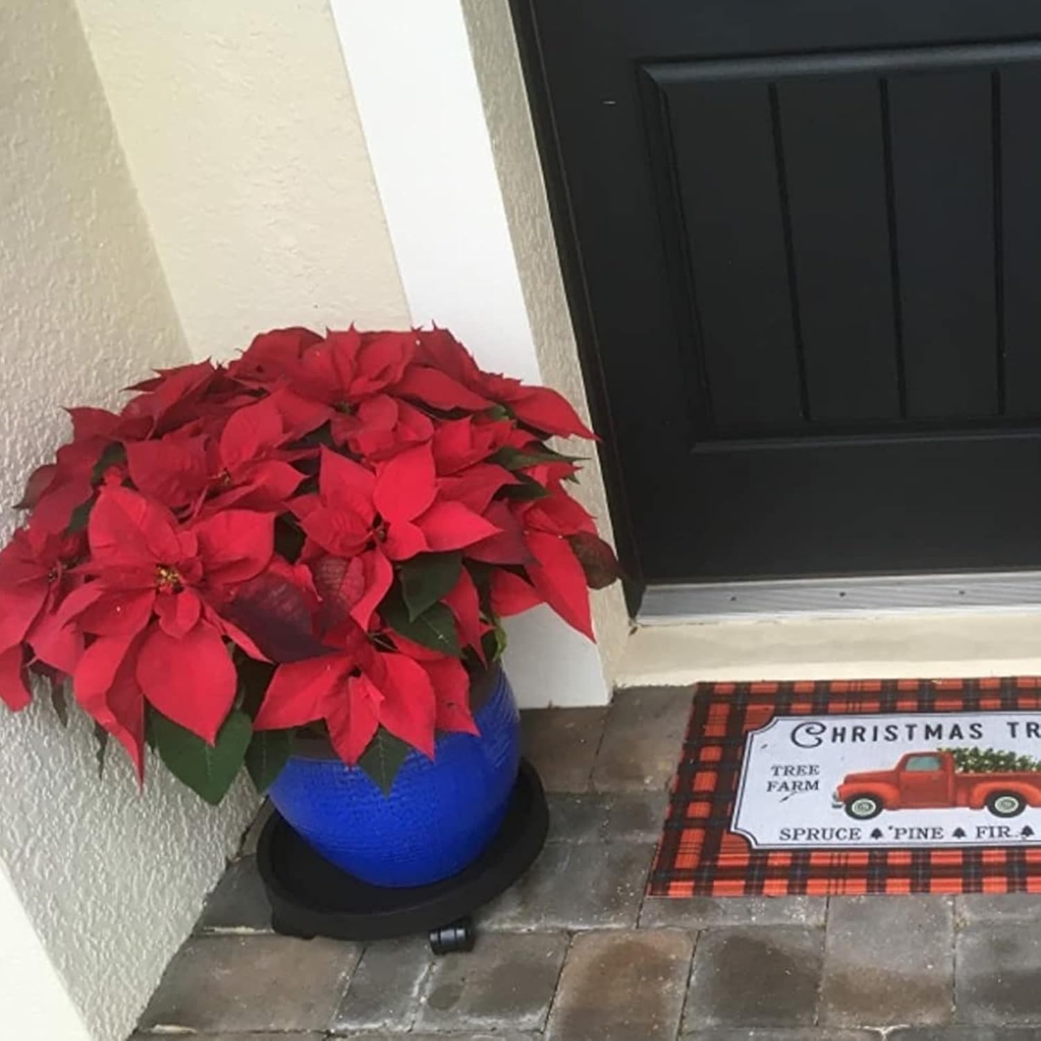 2 Pack of 14 Inch Heavy Duty Plant Caddy with Wheels,Rolling Plant Stand Pot Trolley,Wheeled Planter Saucer Tray,Potted Flower Mover Dolly with Casters Round Coaster for Indoor Outdoor