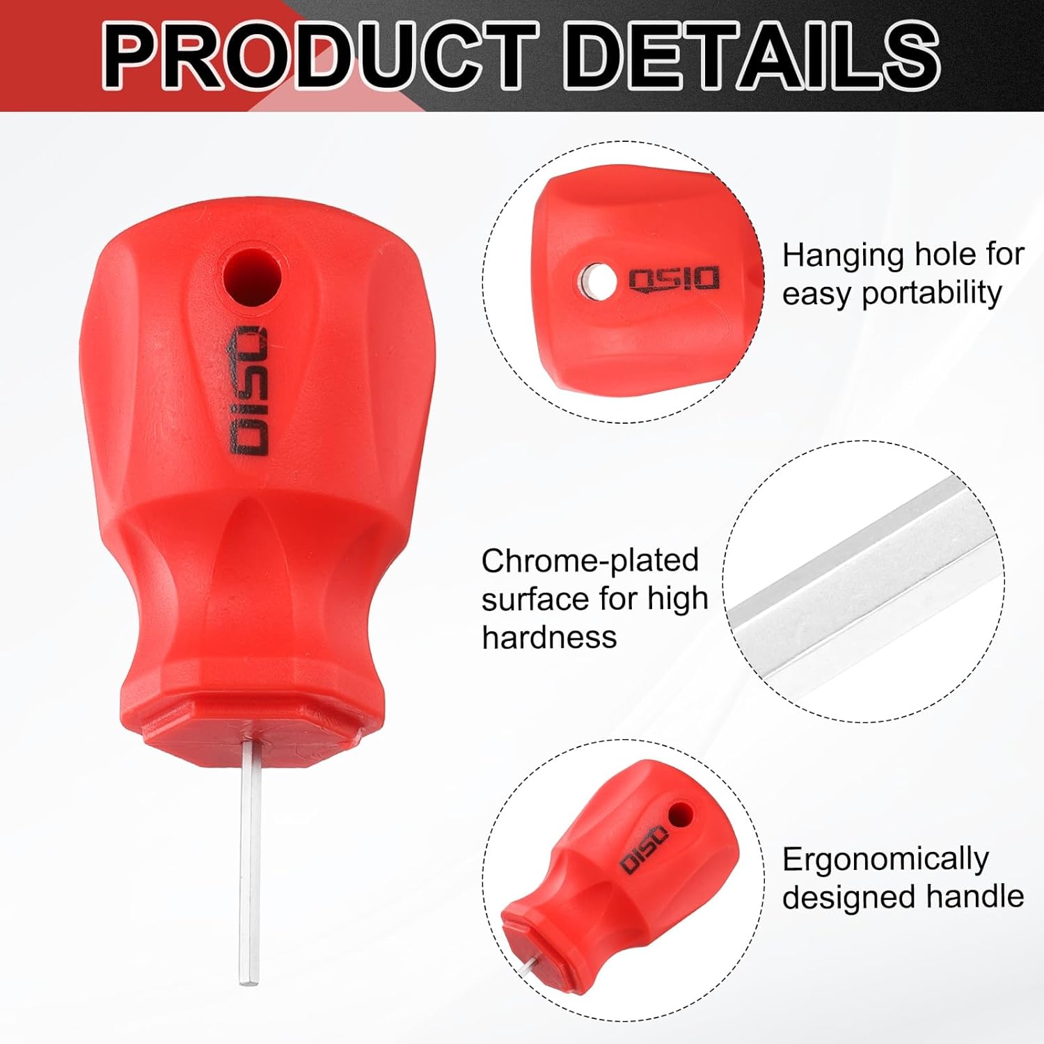 HARFINGTON Small Hex Screwdriver 3mm 80mm Length S2 Steel Magnetic head Metric Mini Flat Head Hexagon Screw Driver with Non-Slip Handle for Tight Spaces Hand Tools, Silver