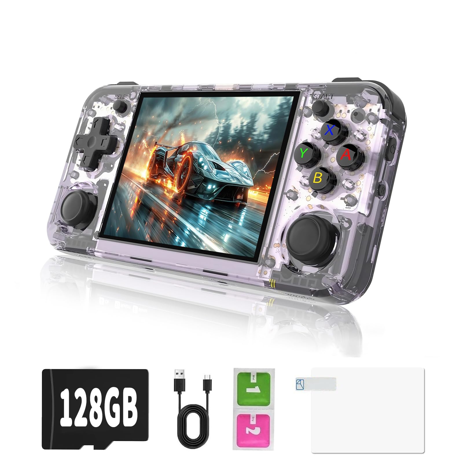 WESICH RG35XX H Retro Game Console,3.5 Inch IPS Screen Built-in 64GB+128GB TF Card,with 3300mAh Battery Linux System Games Consoles,Support HD and TV