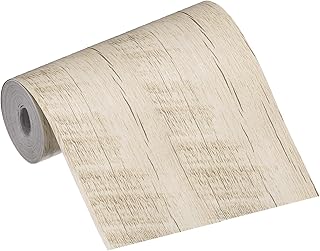 MECCANIXITY Wood Grain Repair Tape, 4 Inch x 16 Feet Self Adhesive Wood Grain Tape Multi-Purpose Wallpaper Border Trim for Furniture Floors Windows Doors Tables Home, Cream
