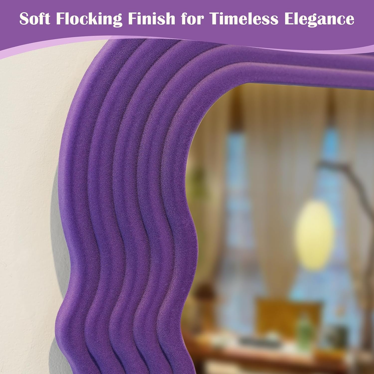 Purple Cute Wall Decorative Mirror for Girl Women Bedroom,14x28 image 3