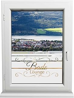 INDIGOS UG - Glasdekorfolie - Bade Lounge - Sonnenschutz H50Line - Sichtschutzfolie - Fensterfolie - für die Küche, Bad ans Fenster, Sichtschutz - selbstklebend - matt