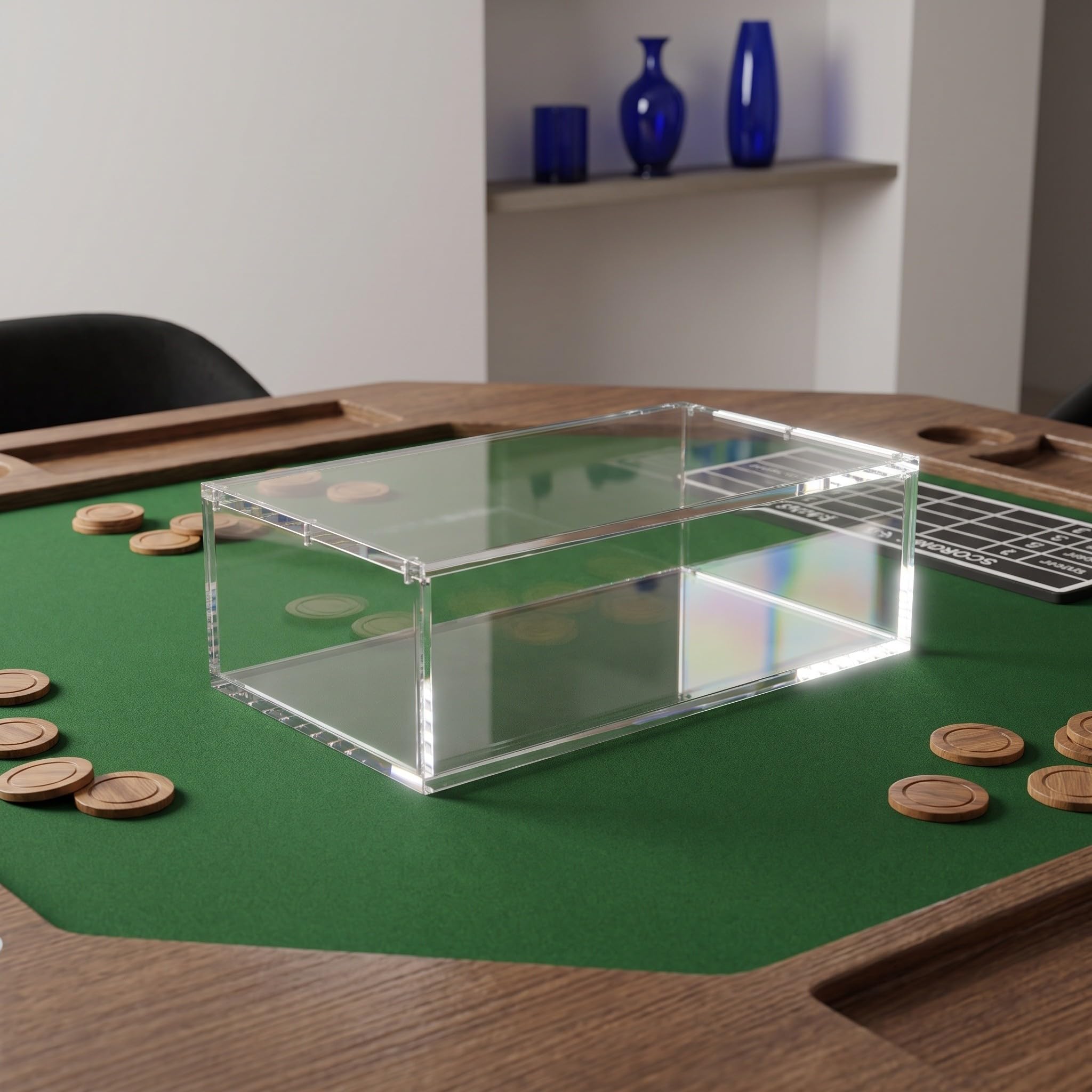 Étui magnétique en Acrylique pour Mahjong, boîte de Rangement