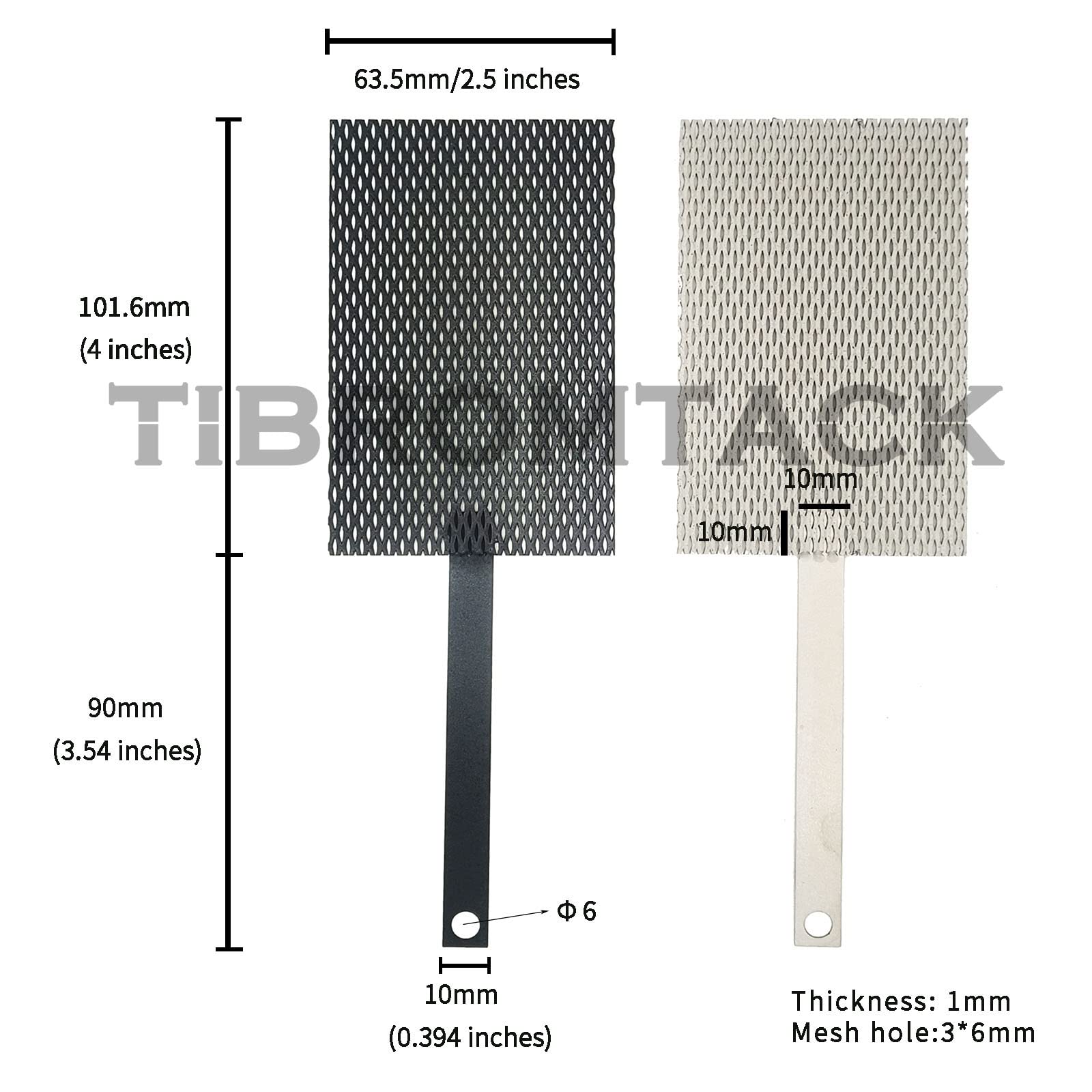Titan-Elektrode 2 PCS, Titan Anode Mesh mit MMO Ruthenium-Iridium-Beschichtung und Kathode Elektrolytische Mesh ohne Beschichtung für Chlor-Produktion und Wasser Ionisator