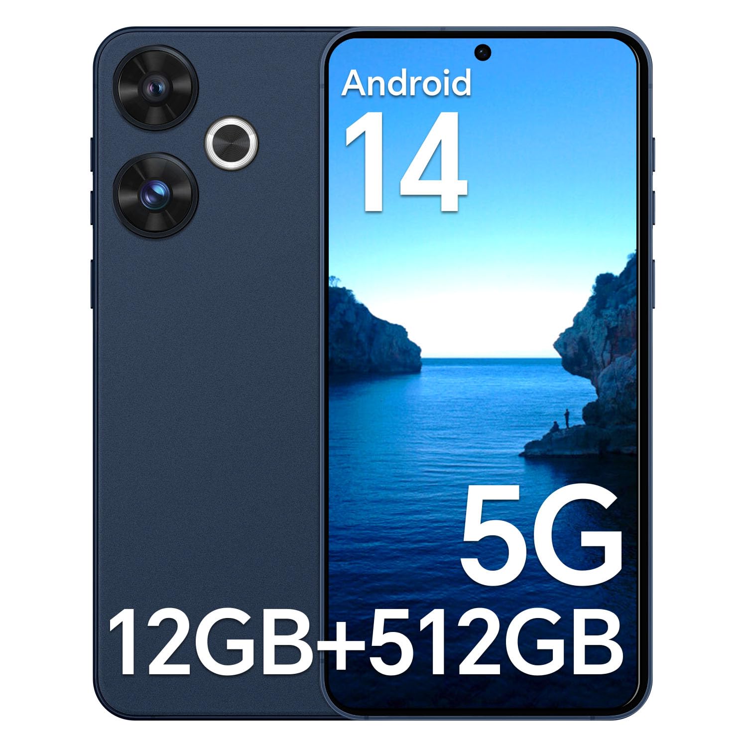 ZS19 5G Unlocked Phone, Android 14 Smartphone with Snapdragon 888, 12GB+512GB Storage, 50…