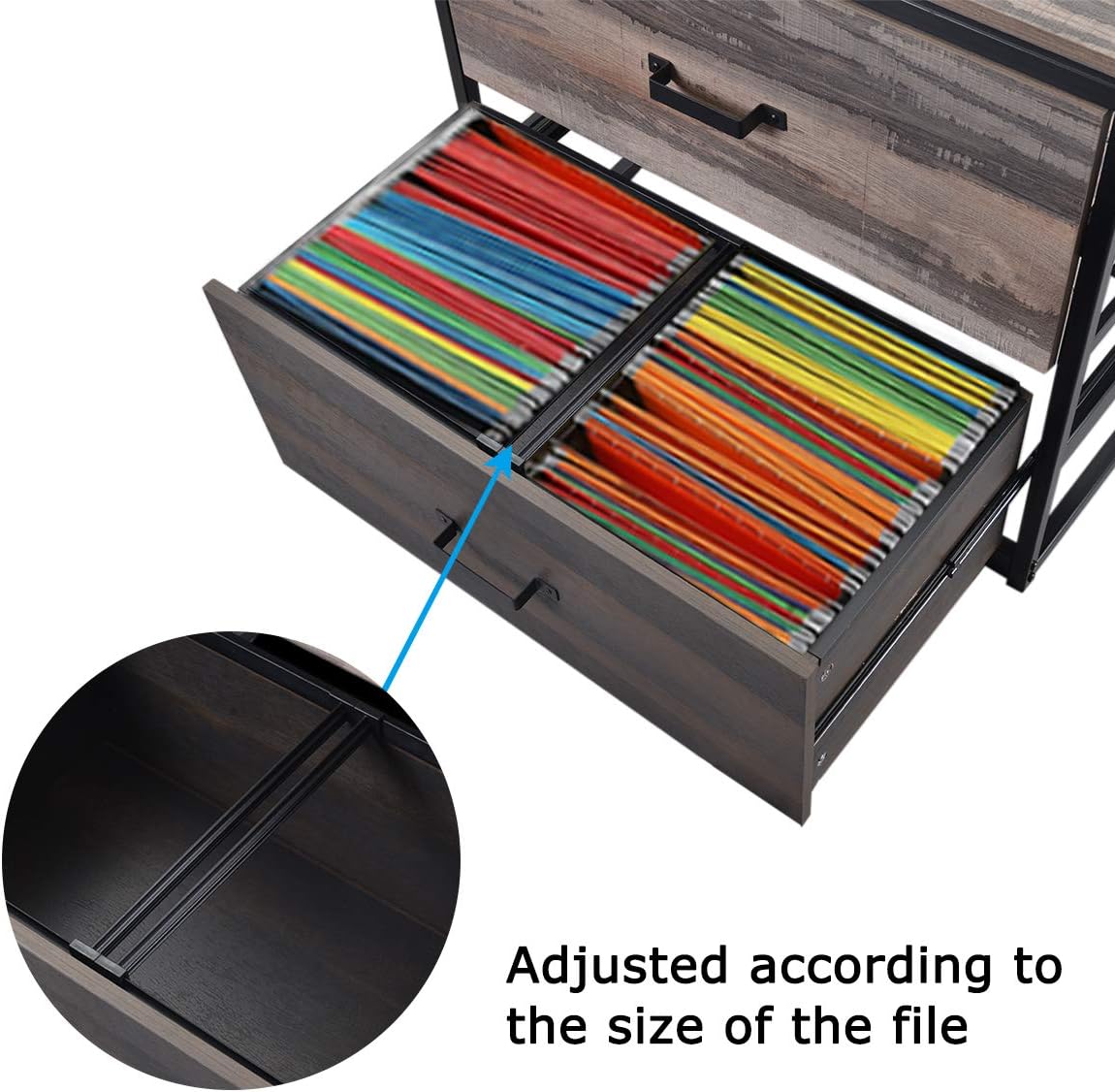 Merax Lateral File Cabinet MDF Vertical Filing Cabinet with 2 Drawers Brown (PP192850DAA) : Office Products