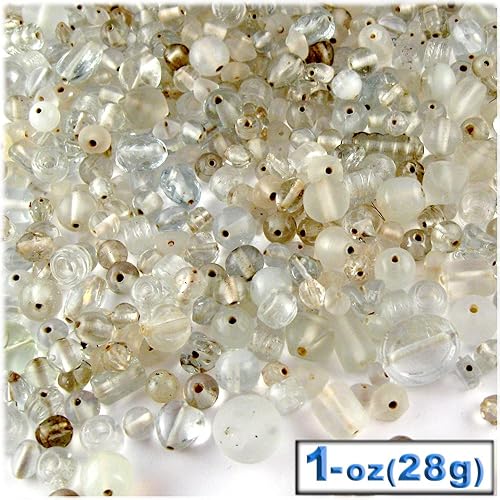 Miniatura 2 de 1oz  0.99 oz a granel de formas y tamaños surtidos de 0.236-0.472 in cuentas de vidrio mezcladas