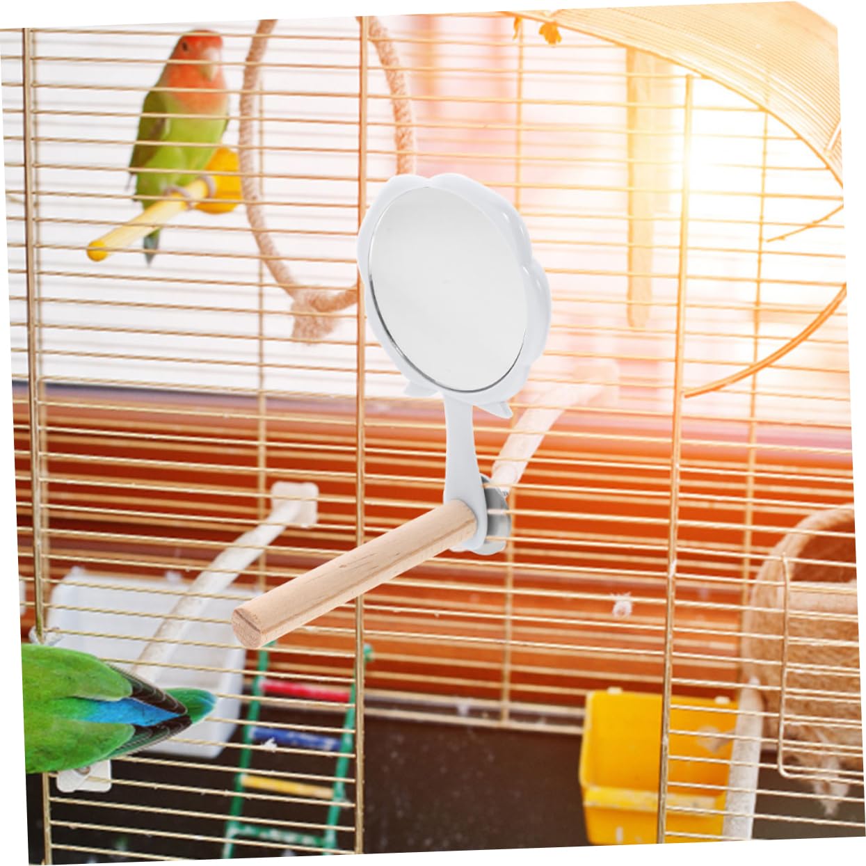 Yardwe 8 Piezas pájaro de Juguete Jaula periquitos Jaula para periquitos jaulas para periquitos Suministros para Aves Percha de Madera para Loros Accesorios para jaulas de pájaros