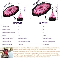Vista 66 de SIEPASA Paraguas invertido invertido de 49/56 pulgadas, doble toldo extra grande, ventilado, resistente al viento, impermeable, paraguas de golf