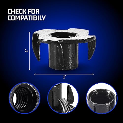 Miniatura 3 de Bolt Dropper Tuercas en T - Tuerca de 4 puntas de acero inoxidable - Inserto de rosca resistente de 38 pulgadas - 16 para madera - Perfecto para