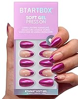 Vista 27 de BTArtbox Uñas postizas a presión con punta francesa, almendra, ajuste supremo, naturales, reutilizables, cortas, adhesivas, para mujer, regalo en 16