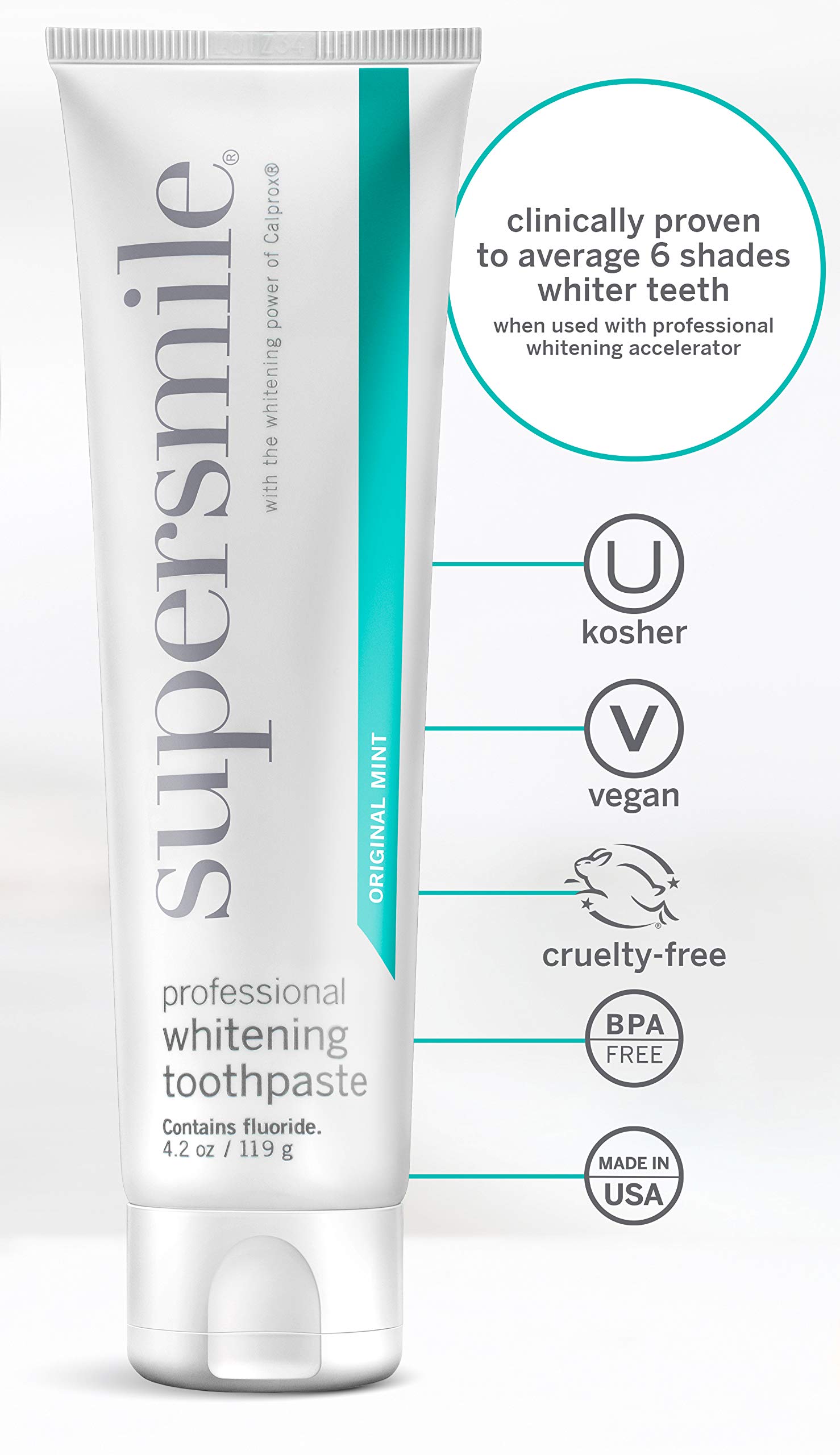 Supersmile Professional Whitening Toothpaste with Fluoride Powerful