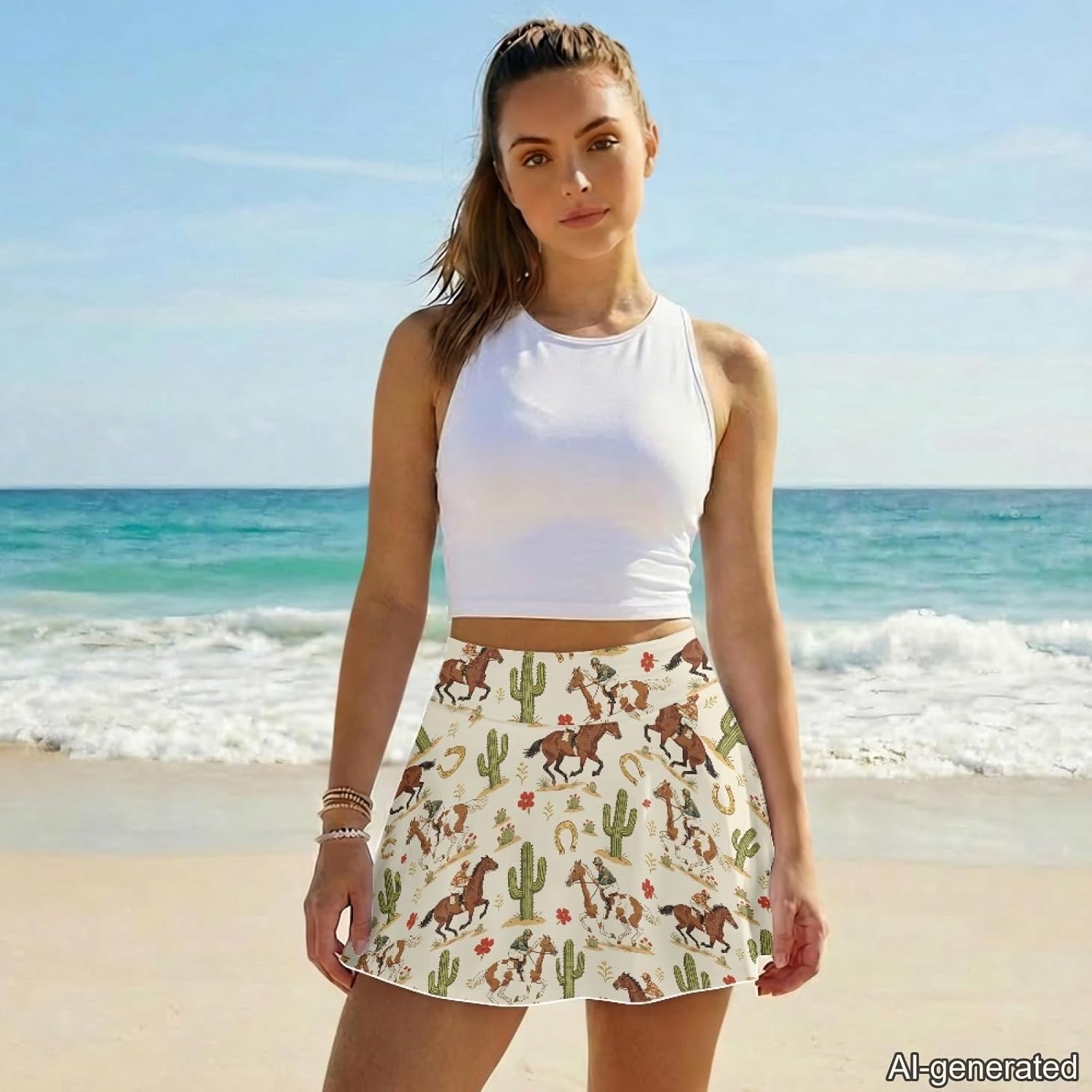 Suobstales Women Pleated Tennis Skirt with Shorts High Waist Golf Skort Mini Skirt Workout Skirt Athletic Skorts with Pockets