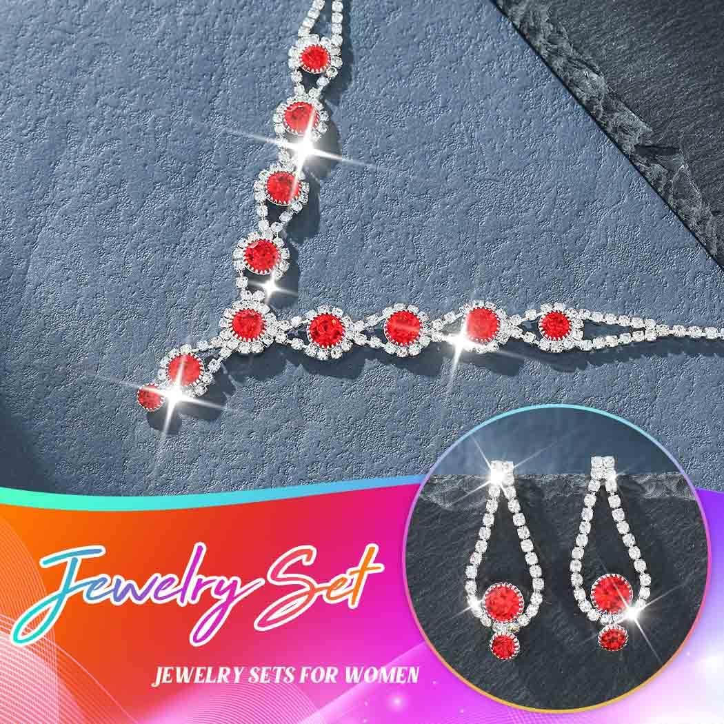 Unicra Silver Bridal Wedding Jewelry Set Rhinestone Necklace Earrings Bracelet Sets Formal Prom Costume Jewelry Sets for Women and Brides - Image 7