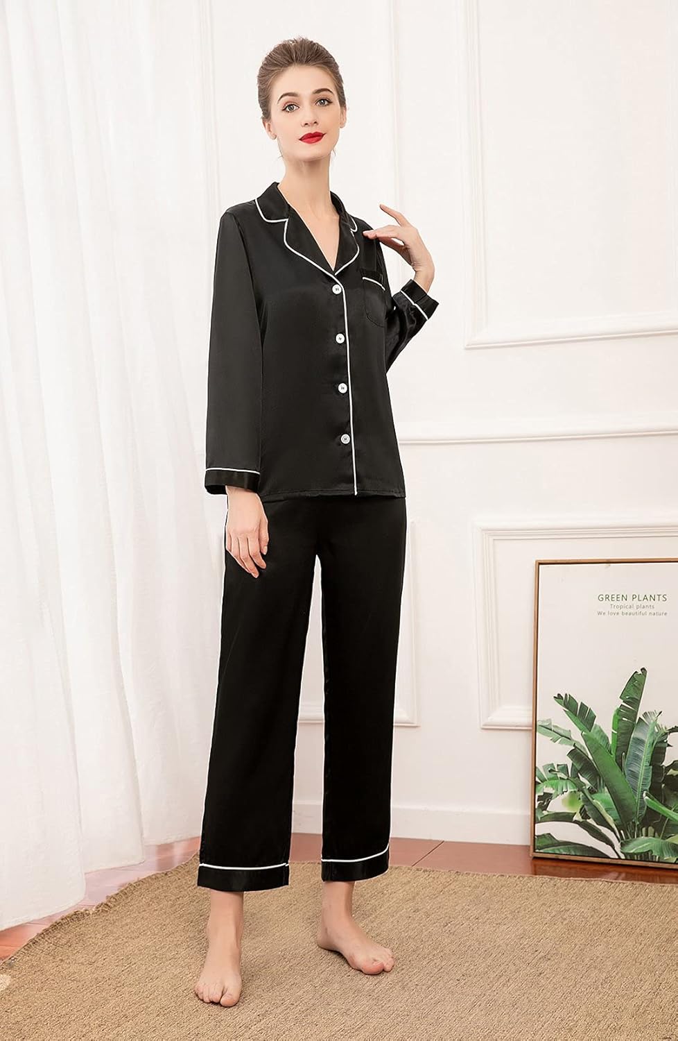 LEPTON 100% Mulberry Silk Long Sleeve Pajama Set - Image 5