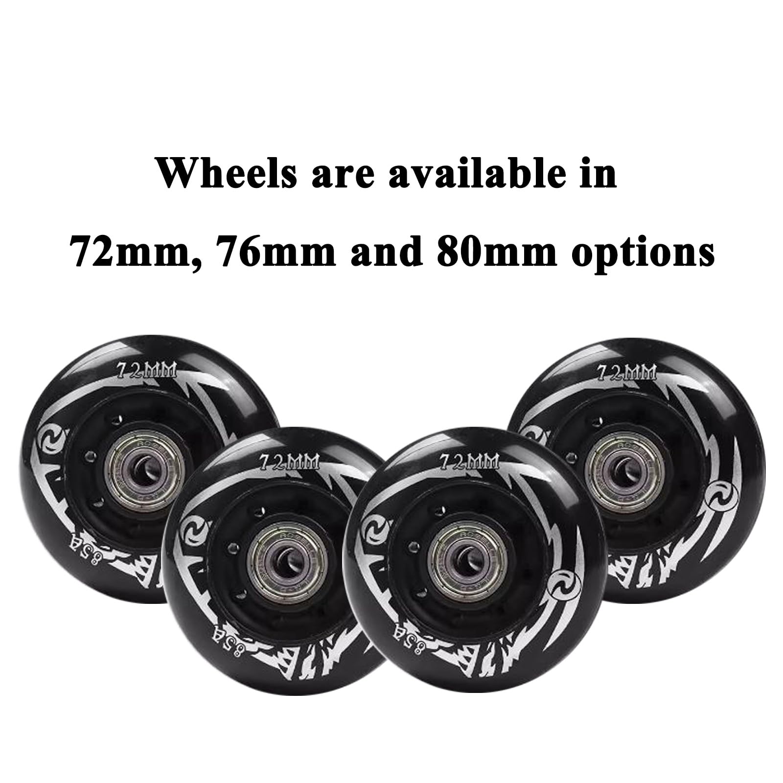 Inline Skate Vervangende Wielen met Lagers 72 mm 76 mm 80 mm 85A PU Wiel met Hoge Rebound Set van 8,80mm