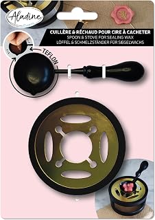 Aladine 80819 - Cuchara de teflón y hornillo para cera para ocultar - Calentador de cera