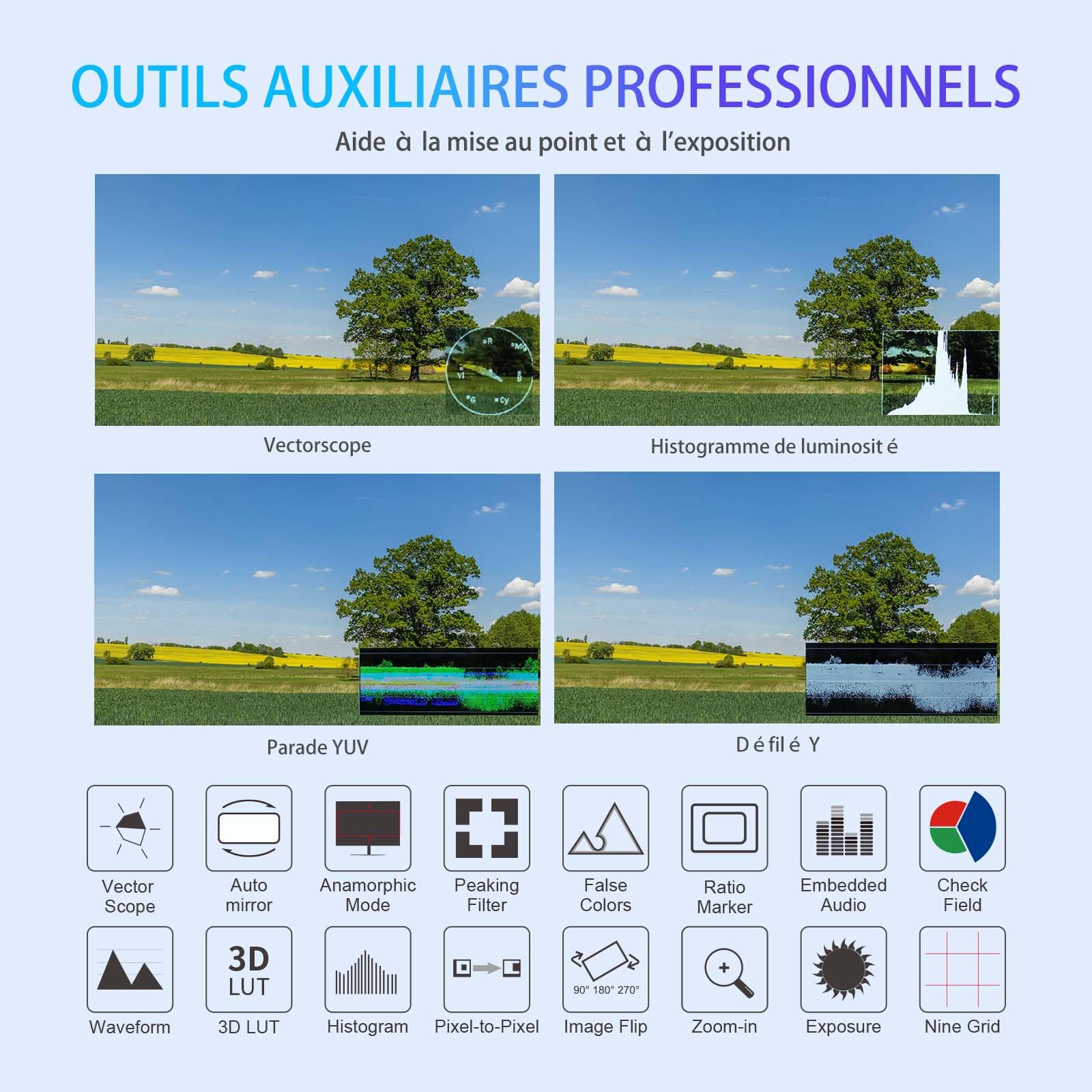 FEELWORLD F6PLUS V2 Moniteur Champ de Caméra 6 Pouces Écran Tactile HDR LUT 3D avec Batterie, Sac de Rangement pour Appareil Photo IPS 1920x1080 4K HDMI 5 V Type-c Input