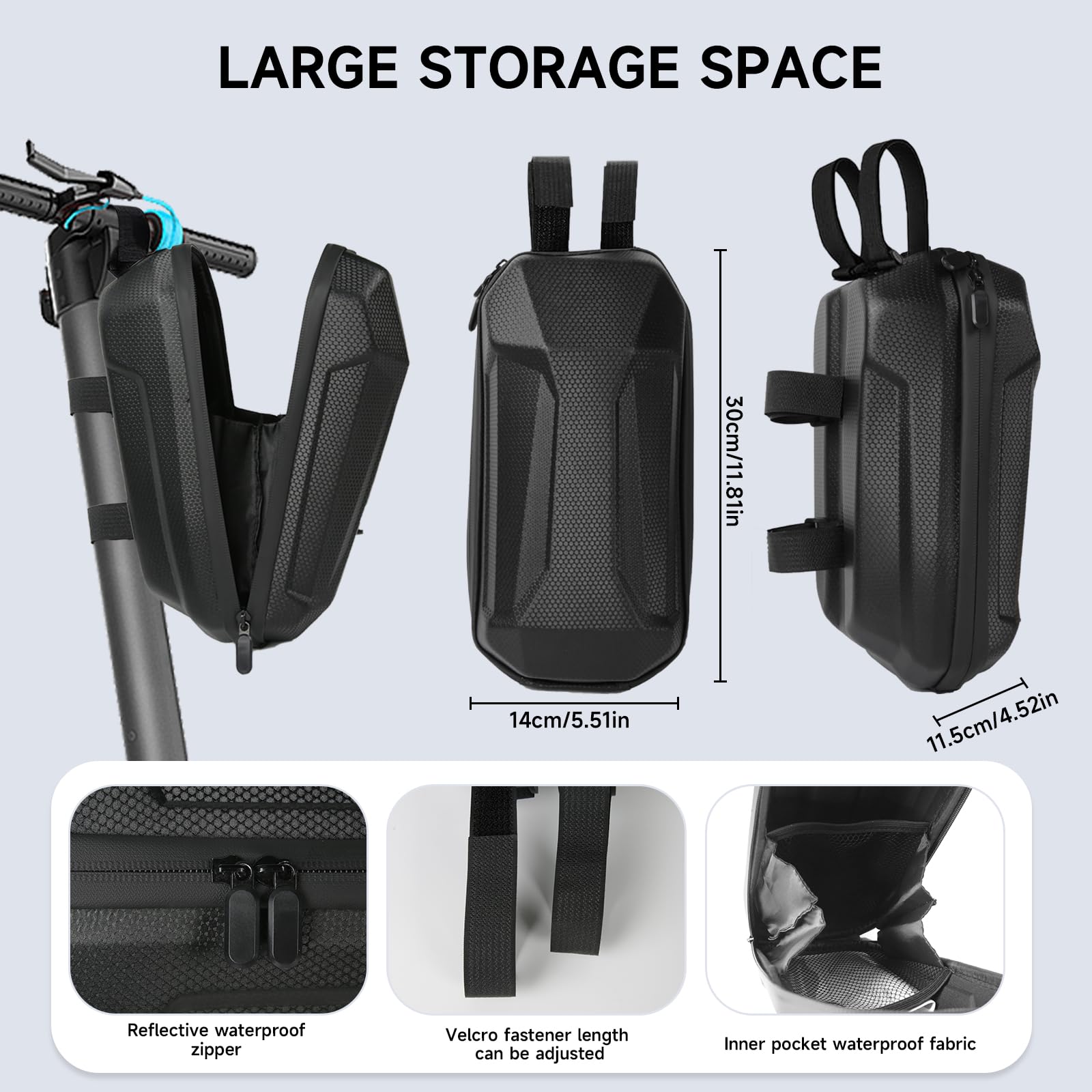Serrure à menottes avec clé, serrure de haute sécurité pour scooter électrique, scooter électrique, vélo électrique, antivol de vélo avec manchon de verrouillage contre les rayures, sac de suspension