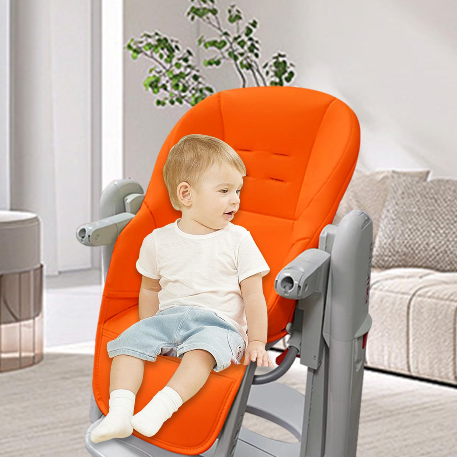 Cuscino Per Seggiolone - Fodera Per Cuscino Per Sedia Da Pranzo | Imbottitura Seggiolone Universale | Rivestimento In Pelle PU Per Sedia Da Pranzo Per Bambini | Copri Seggiolone | Custodia In Pelle PU