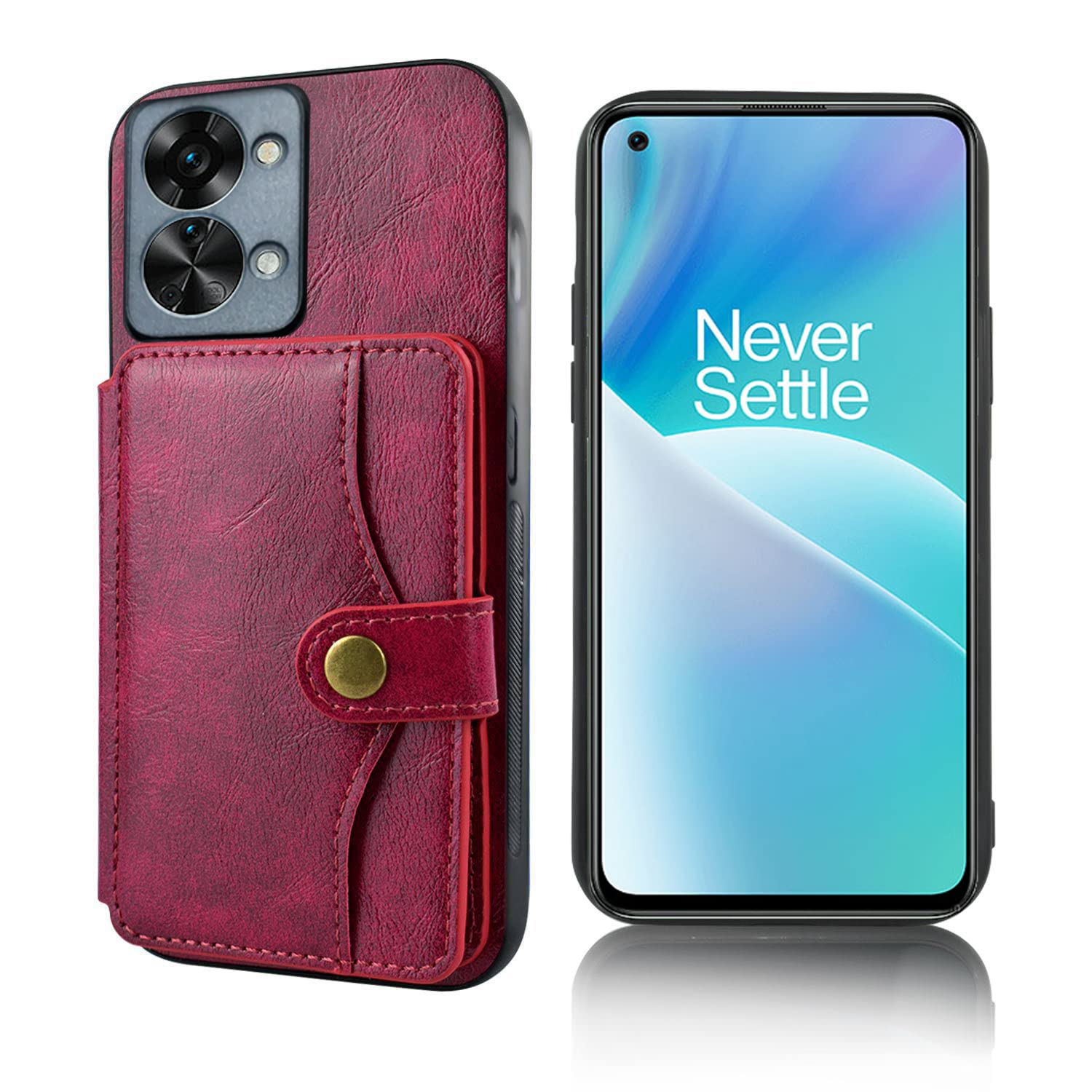 Excelsior Premium PU Leather | Card Holder Back Cover Case for Oneplus Nord 2T (Wine) (B0BWV9B71D) Amazon Price History, Amazon Price Tracker