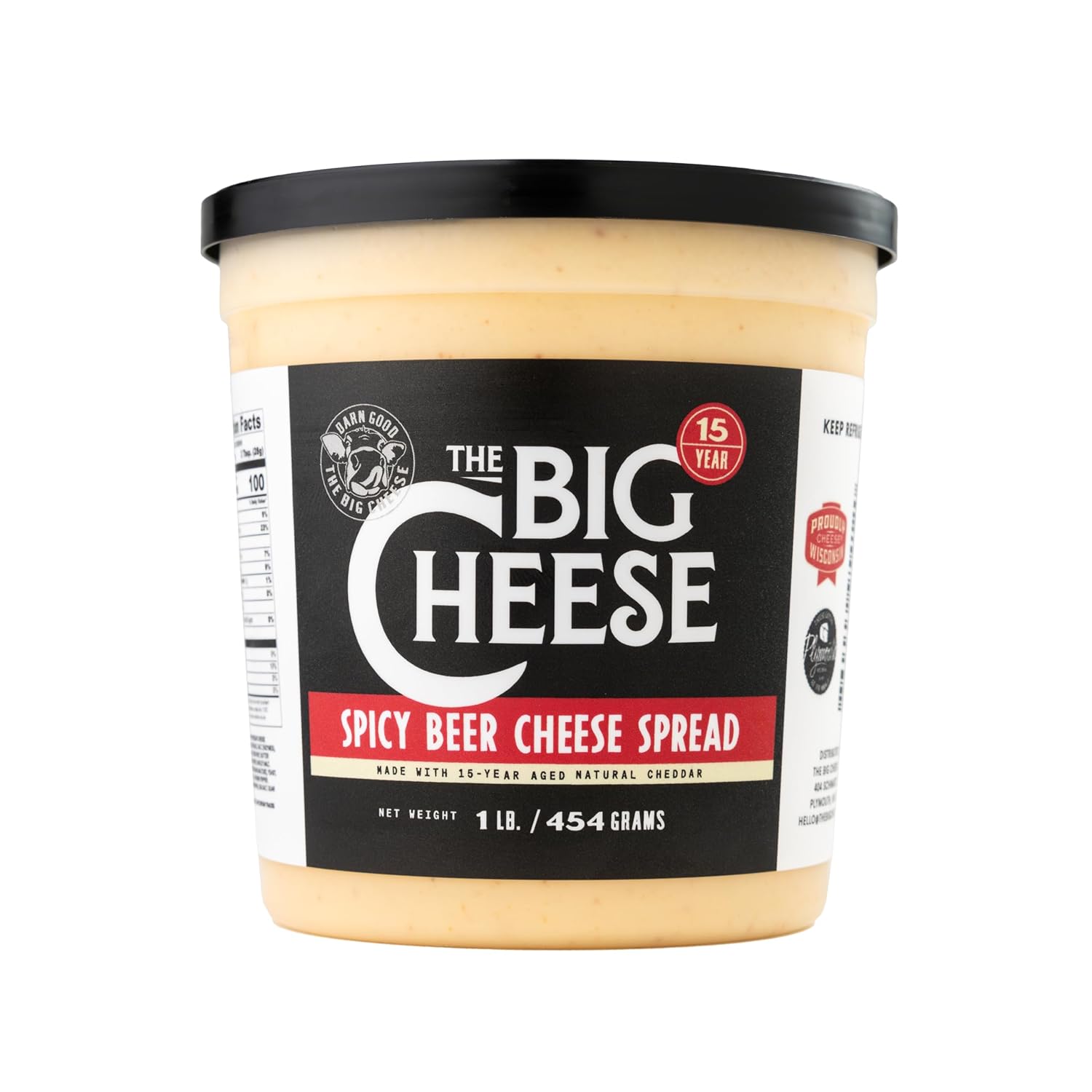 Big Cheese 15-Year Aged Spicy Beer Cold Pack Cheese Spread – Wisconsin Cheddar Cheese Dip, Bold Sharp Flavor Mild Heat, 16 oz Tubs (Pack of 4)