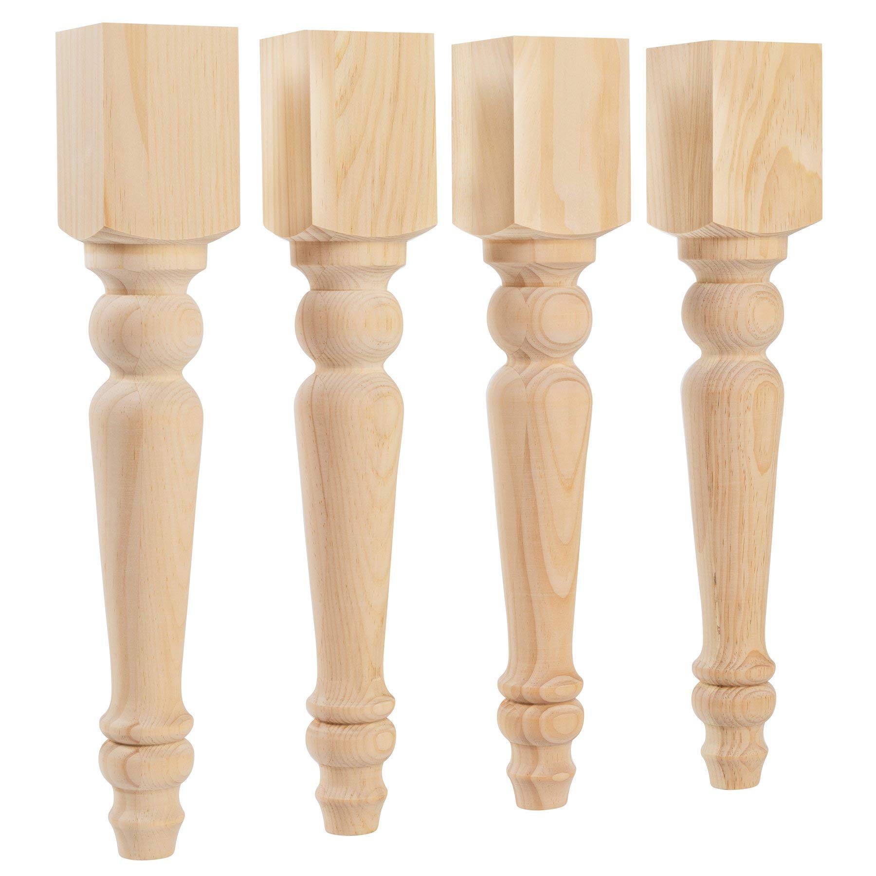 CAROLINA LEG CO. Knotty Pine Chunky Cottage Bench Legs - Made in USA - Replacement Coffee Table Legs - Set of 4 - Dimensions: 2.75" x 16"