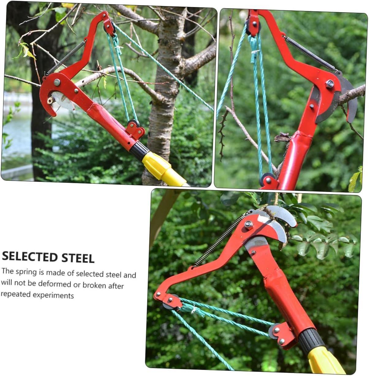 Extendable Tree Pruner with Rope, Garden Trimming Shears for High Branches, Fruit Harvester Clipper, Lightweight Outdoor Gardening Tool for Tree Pruning and Fruit Picking