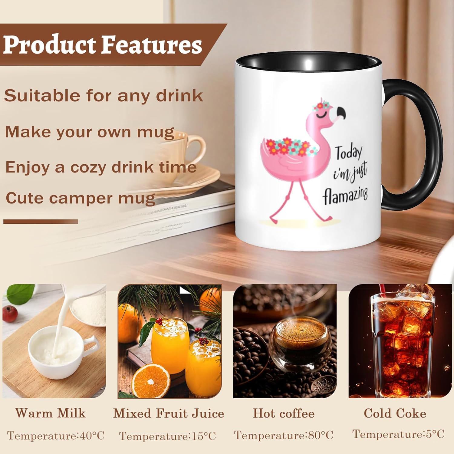 Flamingo Coffee Mug Cup, Flamingo Gifts for Women Men - Image 3