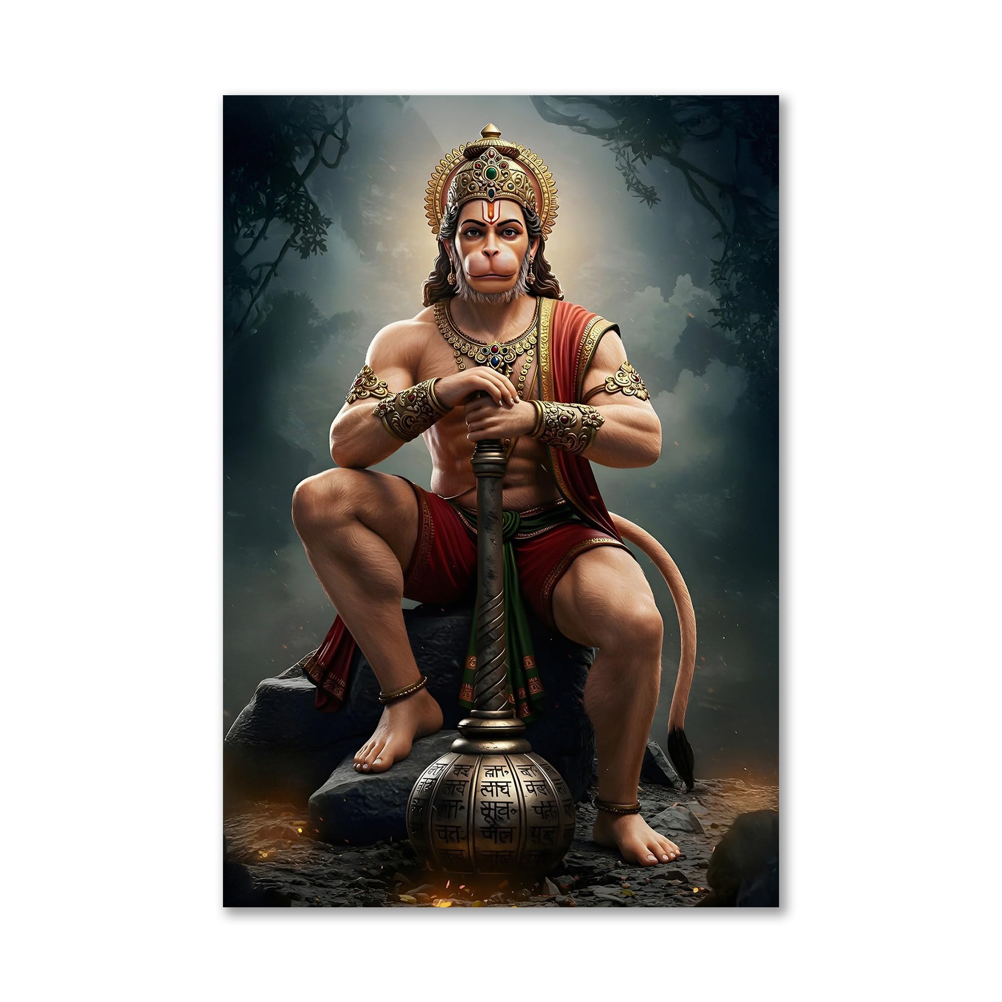 Lord Hanuman Poster - Bajrangbali Art -19 Lord Hanuman Poster - Bajrangbali Art -19