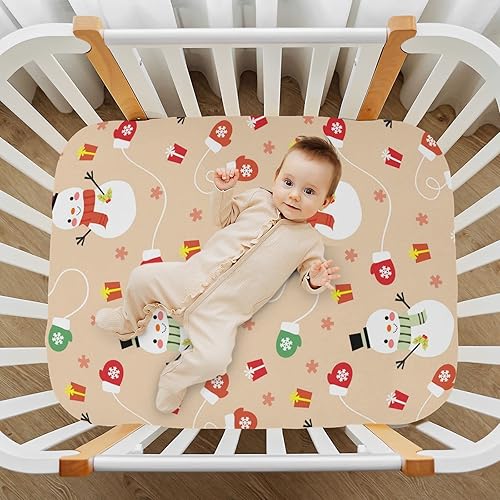 Miniatura 7 de Sábanas de cuna de muñeco de nieve para bebé, sábanas suaves y transpirables para cama de bebé, colchón para cuna, colchón de cuna, unisex, niña,