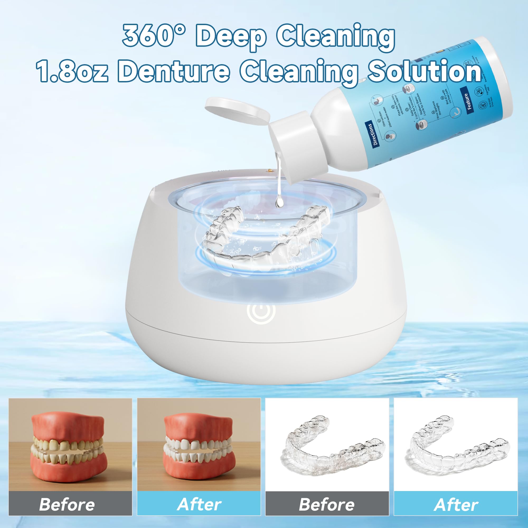 Ultrasonic Retainer Cleaner - Remove Odors & Stains -4 Ultrasonic Retainer Cleaner - Remove Odors & Stains -4