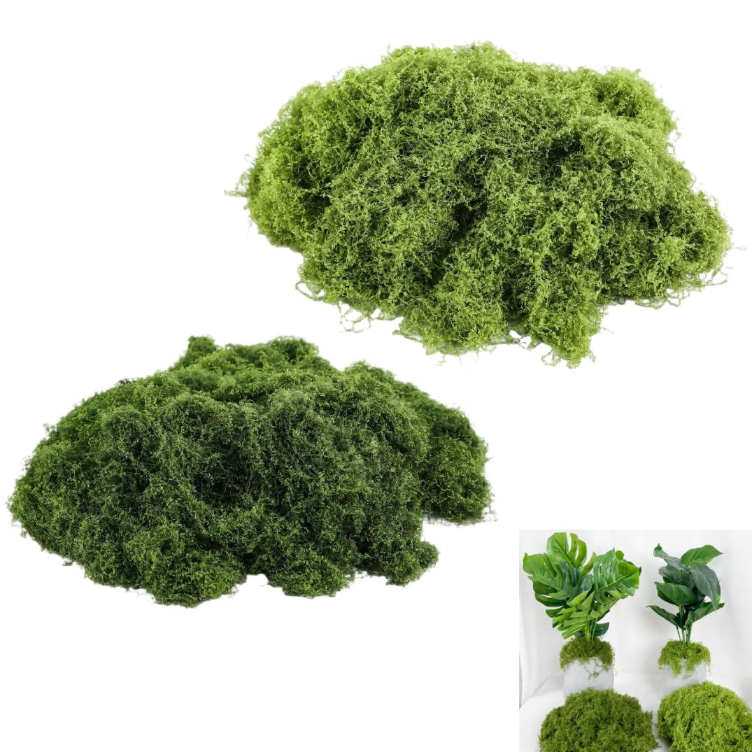MINWEGI Fake Moss,Artificial Moss, Fake Mixed Green Lichen Plants for Crafting,Home, Garden, Landscaping, Floristry, Model Making, Arts and Crafts (100g)