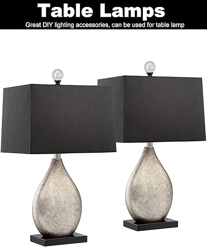 Miniatura 6 de Paquete de 2 tapas de cristal para lámpara, cristal transparente con forma de bola con base de perilla de tornillo, accesorios de decoración para