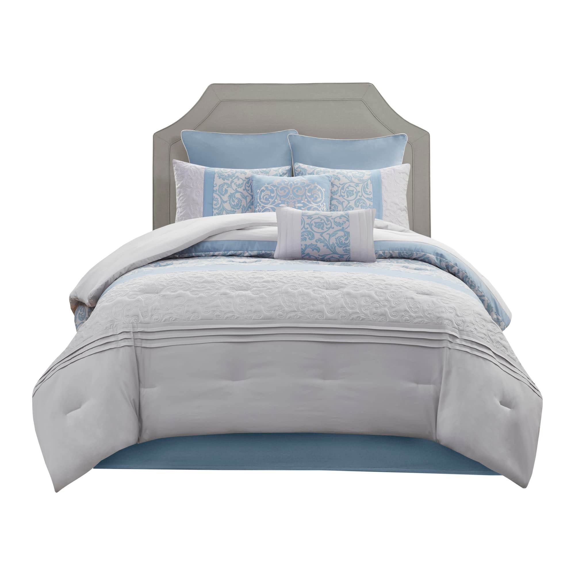 510 DESIGN Luxe Quilted Comforter Set Modern Transitional Design, All