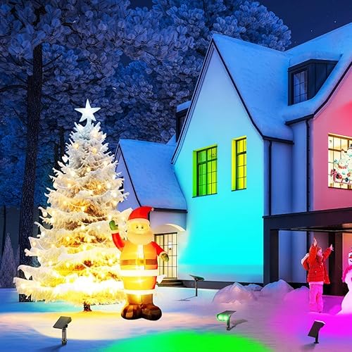 Miniatura 8 de Consciot 54 luces LED solares, 7 multicolor cambiantes, impermeables al aire libre IP67, luces de paisaje para decoración de jardín de patio,