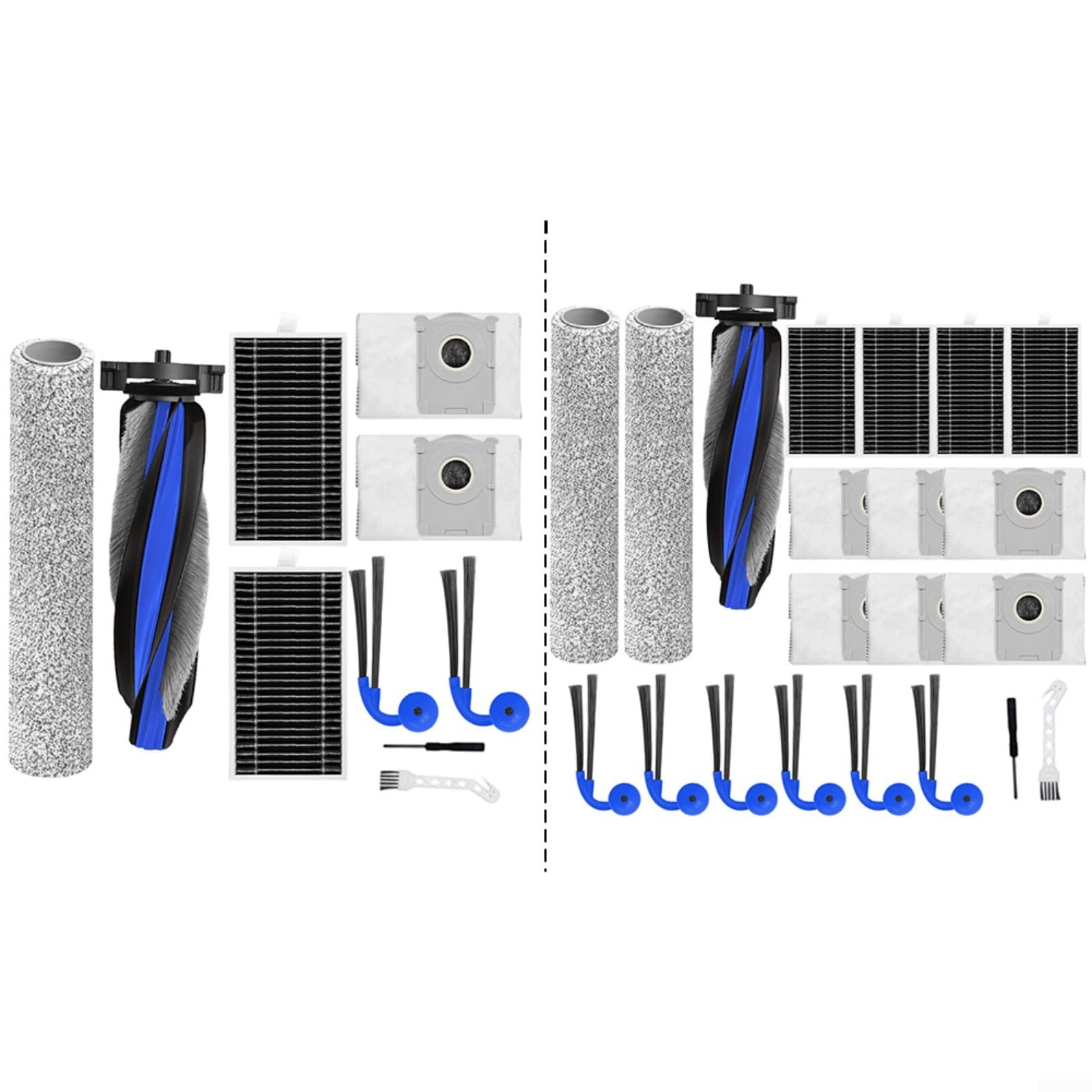 Zestaw części zamiennych do Ecovacs do DEEBOT T90 Pro/Omni ze szczotką główną, szczotkami bocznymi, filtrami HEPA i podkładkami do wycierania, wytrzymały nylon i filtr z węglem aktywnym do dokładnego
