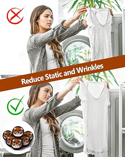 Miniatura 7 de Bolas de lana para secadora  Paquete de 6 unidades de suavizante de tela natural de primera calidad  Reduce las arrugas de la ropa y ahorra tiempo