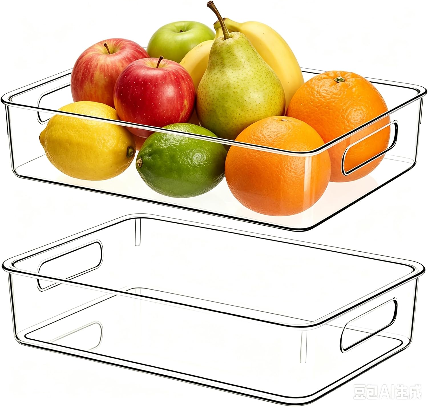 Ytteve Clear Plastic Storage Bins, Pantry Organizers and Storage Containers Fridge Organizer Bins for Organizing Home Kitchen Under Sink Bathroom Refrigerator Freezer Laundry Room (Clear, 2 M)
