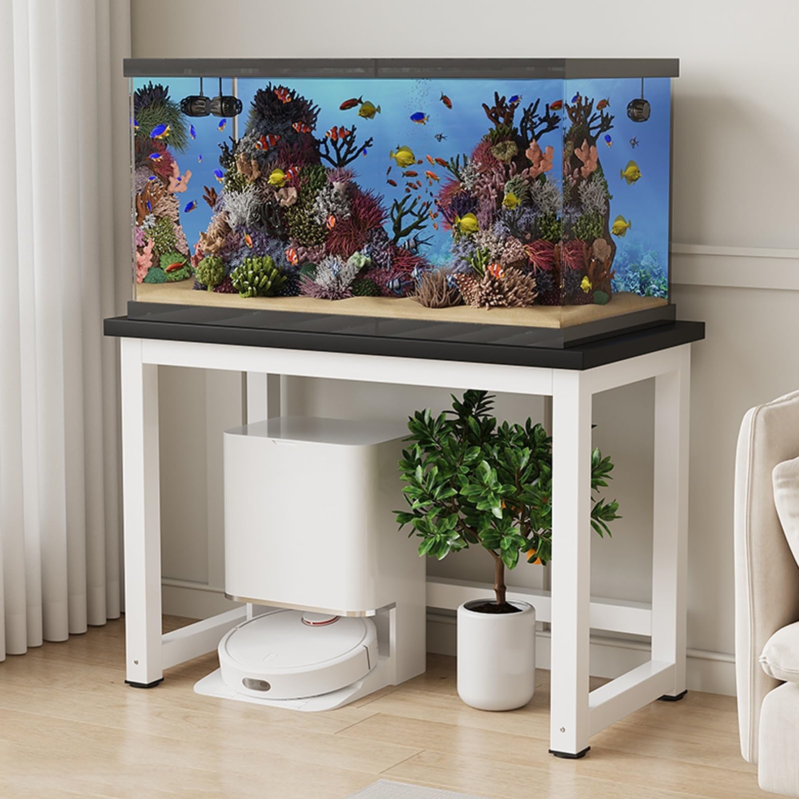 Support d'aquarium anti-affaissement acier noir 880lb