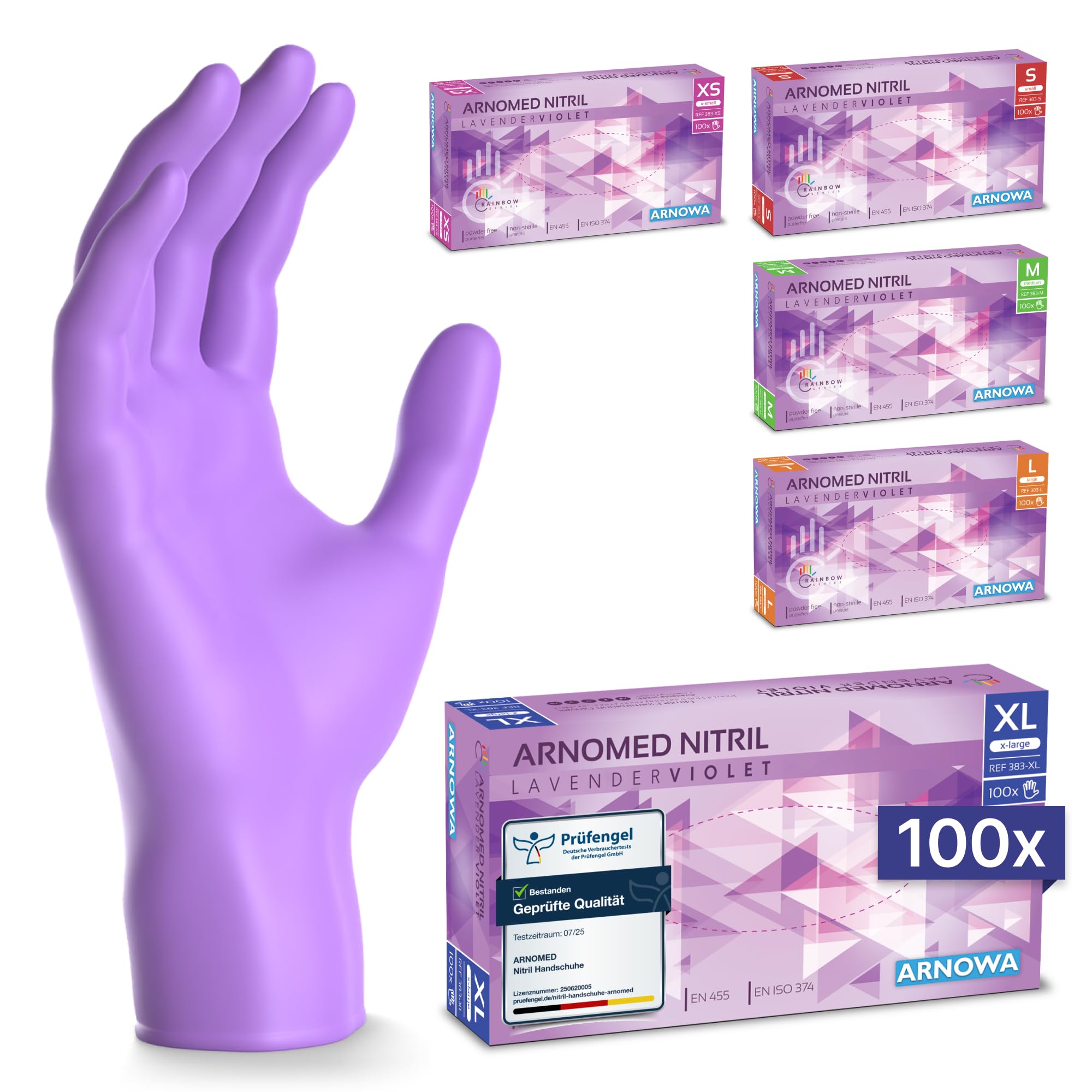 ARNOMED Nitril-Handschuhe Lavender Violet 100 Stück/Box