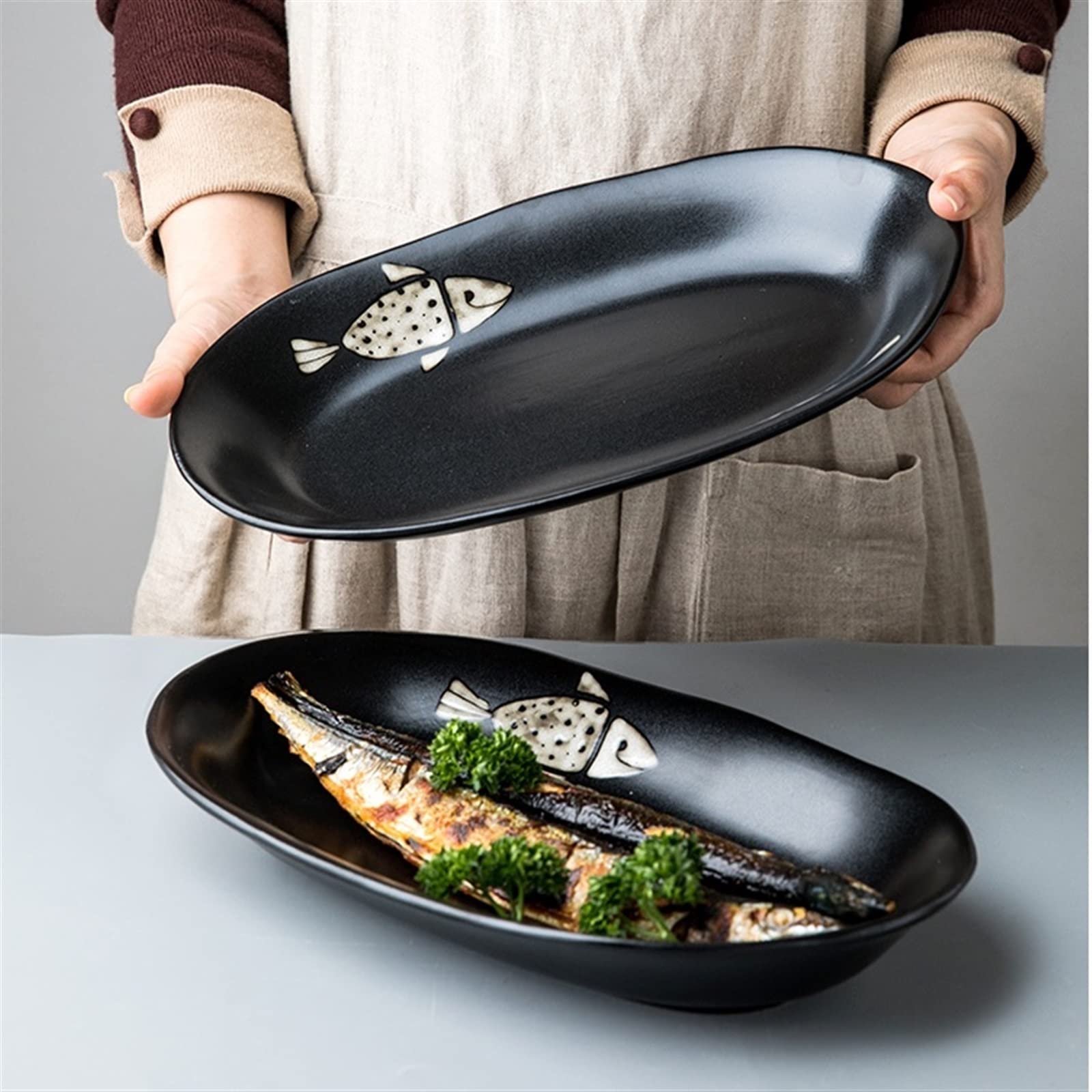 Amazon.com | Dinner Plates Japanese-style Hand-painted Fish Plate