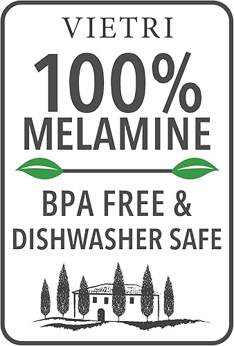 Miniatura 2 de Vietri Melamine Campagna Porco - Juego de vajilla italiana de 4 piezas con cuencos para cereales y pastas y platos de ensaladacena, inastillables