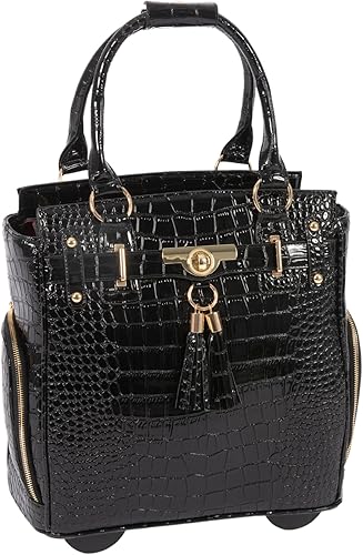 Miniatura 9 de JKM & Company Rolling Laptop Bag for Women | Designer Wheeled Briefcase | Fits 13-17" Laptops | Office Travel Computer Case Rojo/Negro,Baton Rouge