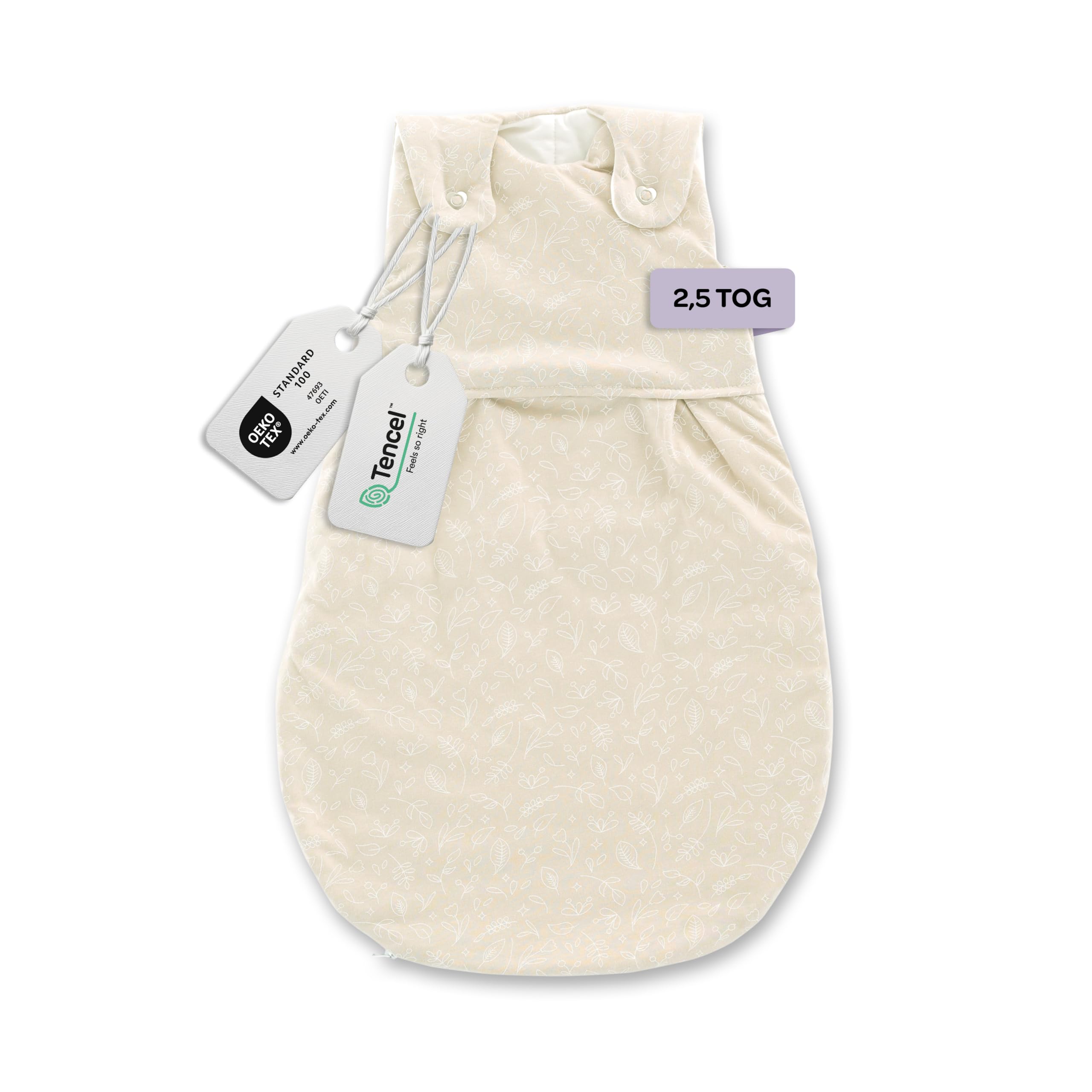 TRÄUMELAND – LIEBMICH Babyschlafsack Garden | atmungsaktiver Babyschlafsack | 2.5 TOG | mitwachsender Ganzjahresschlafsack für Sommer und Winter |Öko-Tex 100 zertifiziert | ab 0 Monate