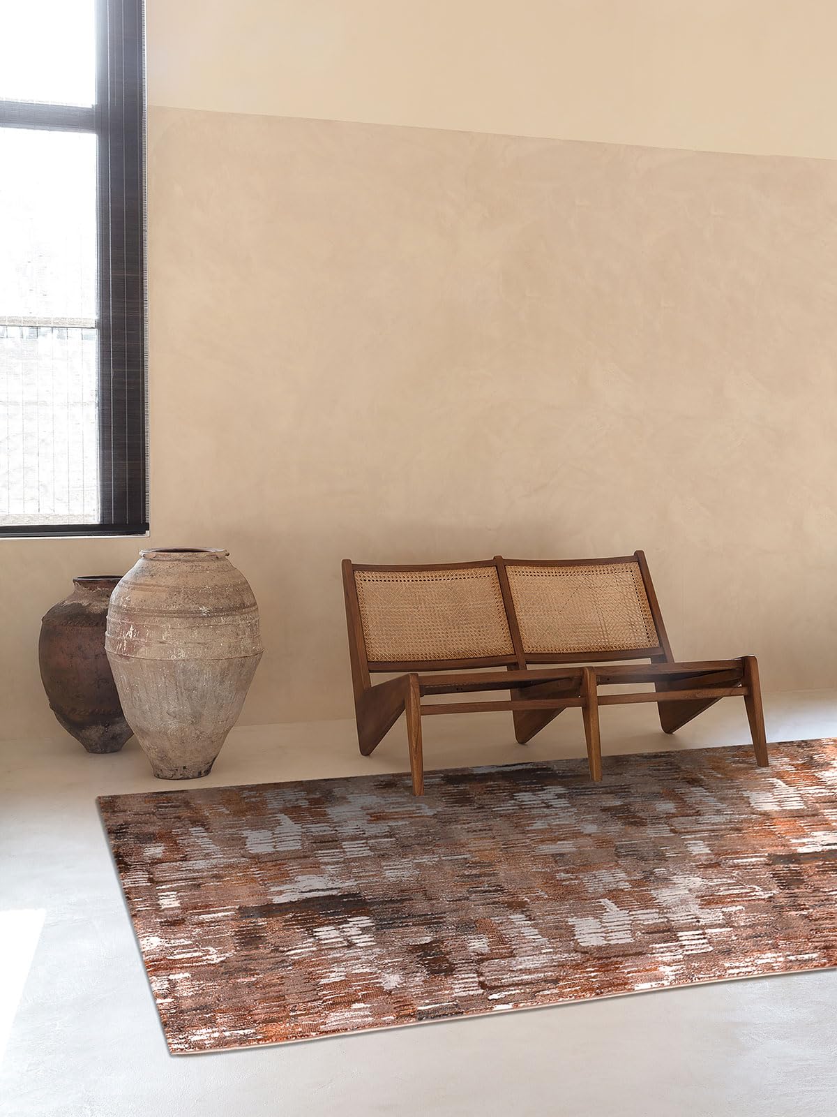 D'Decor Rugs for Living Room/Home/Office | Austin-5505-OJ8-K-80X150Cms, Polypropylene, 2.62 Kilograms, Red Color, Texture-Soft, Plush