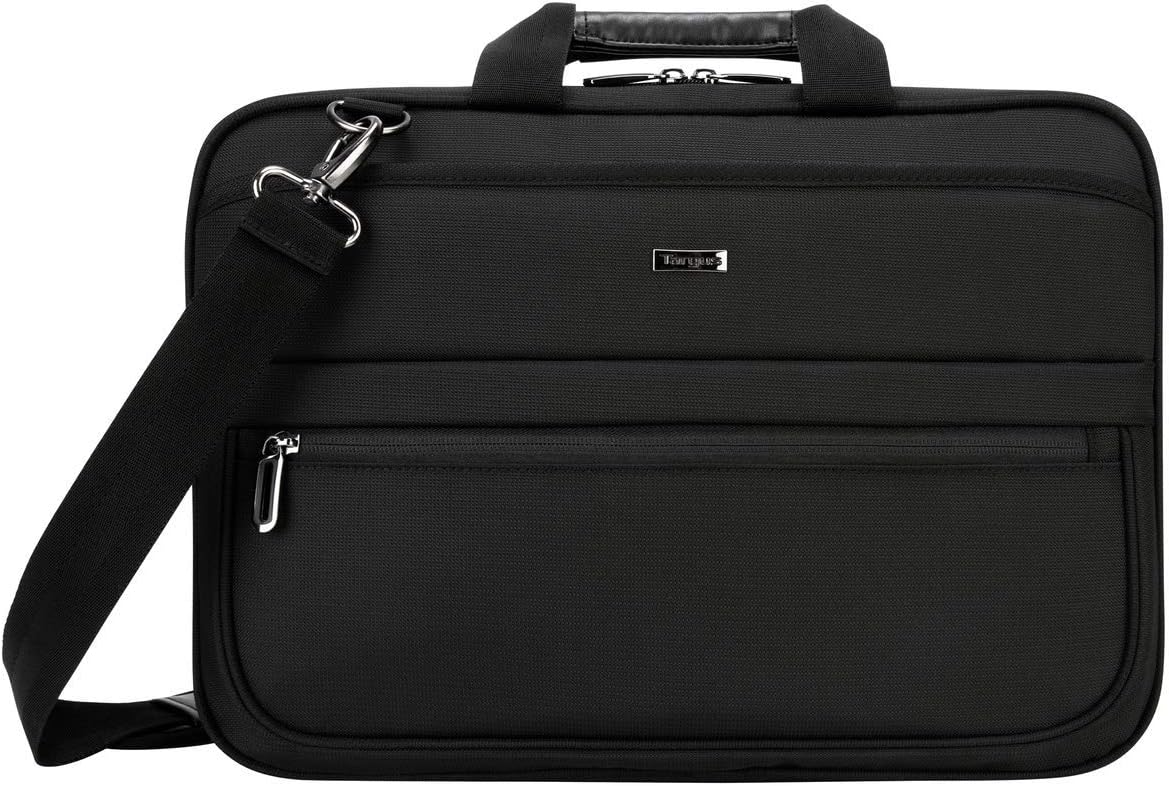 Targus Laptop Carrying Case for 15.6-Inch Laptops Messenger Slim Case for Men and Women, Bags for HP, Microsoft, Dell, Lenovo, Apple, Black (TCM004US)