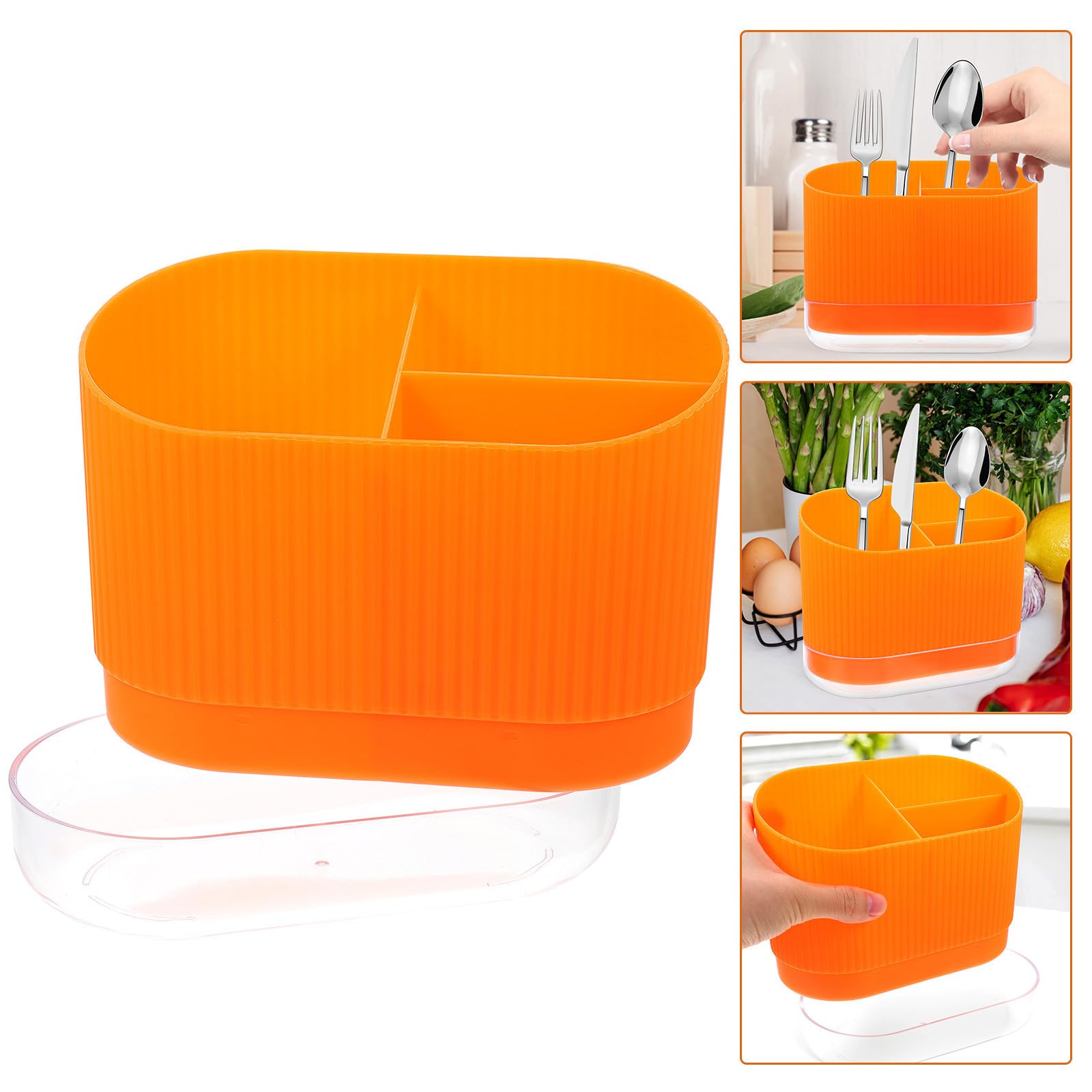 Scolaposate Guzzini in Design a Scomparti e Base Rimovibile, Portautensili da Cucina Semplice ed Elegante per Organizzare Bacchette, e Forchette