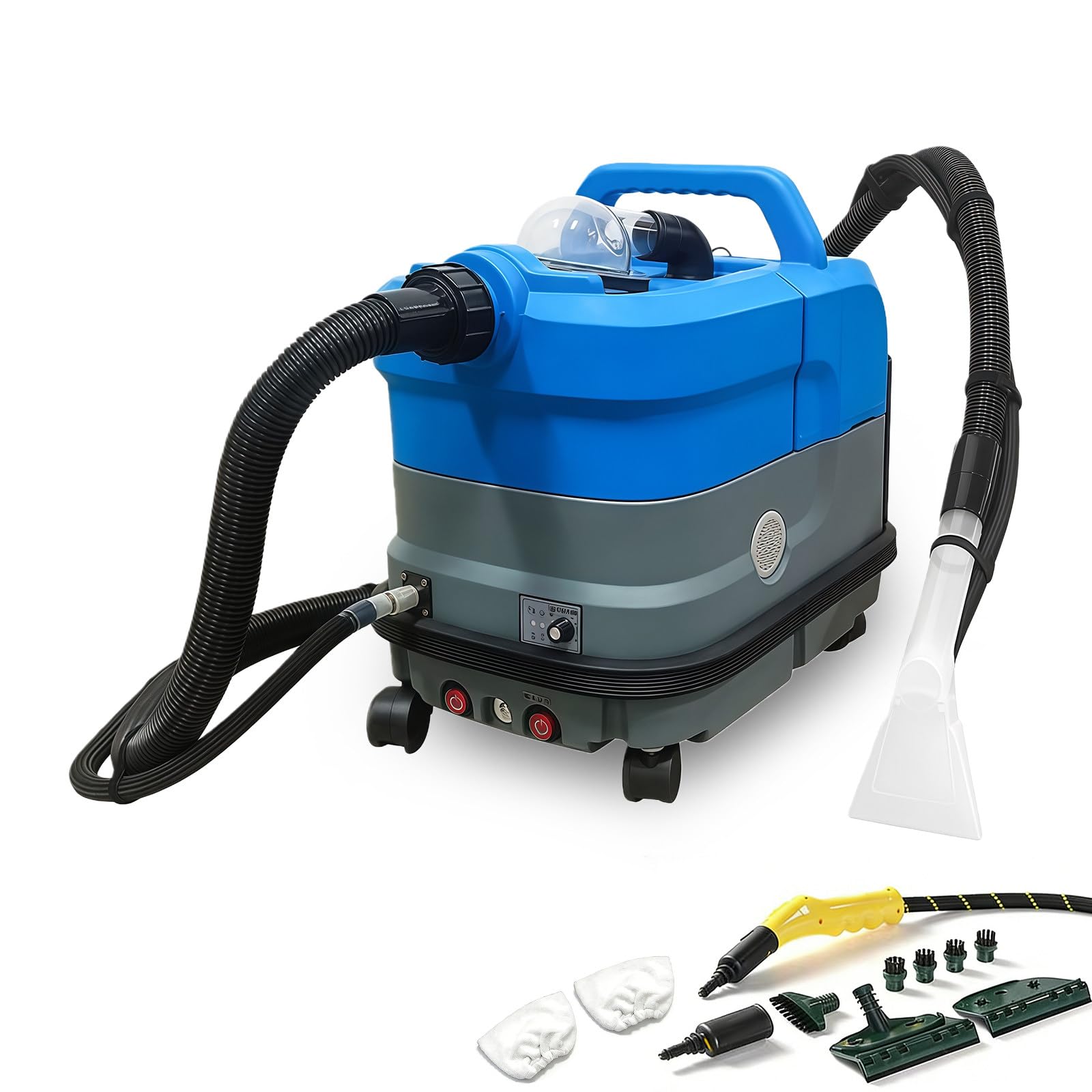 BANGBANGJI Portable Heated Carpet Upholstery Extractor with 7 5L Clean 12L Removable Dirty Water Tanks 15s Heat-Up Deep