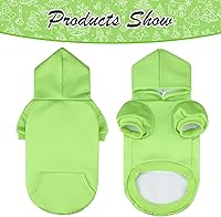 Vista 3 de KOOLTAIL - Sudadera básica con capucha para perros pequeños, medianos y grandes, cachorros, gatos, machos y hembras; suéter suave y cálido, con Verde